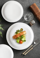 Assiettes de table en porcelaine blanche personnalisées de luxe écologiques en gros pour hôtels, restaurants, fêtes et cuisines
