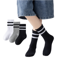 Chaussettes en coton pour enfants, chaussettes à rayures pour tout-petits, chaussettes douces et respirantes pour enfants, logo personnalisé OEM