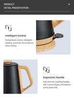Bouilloire électrique à bec flexible thermostatée en acier inoxydable pour café filtre à domicile avec thermomètre