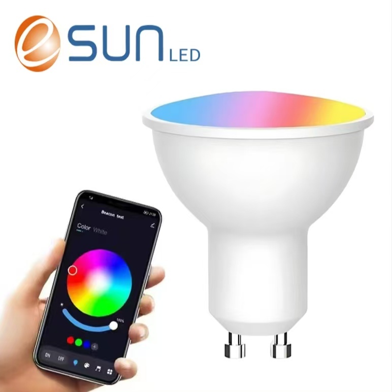 ODM OEM Tuya Smart LED GU10 Spotlight 5W RGB+CCT AC 110V/220V for Tuya APP Control Color Changing