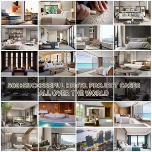 Bộ giường ngủ hiện đại bằng gỗ, giường đôi cỡ <span class=keywords><strong>King</strong></span> <span class=keywords><strong>size</strong></span>, nội thất phòng ngủ khách sạn cao cấp, bộ giường màu vàng - Product Image 6