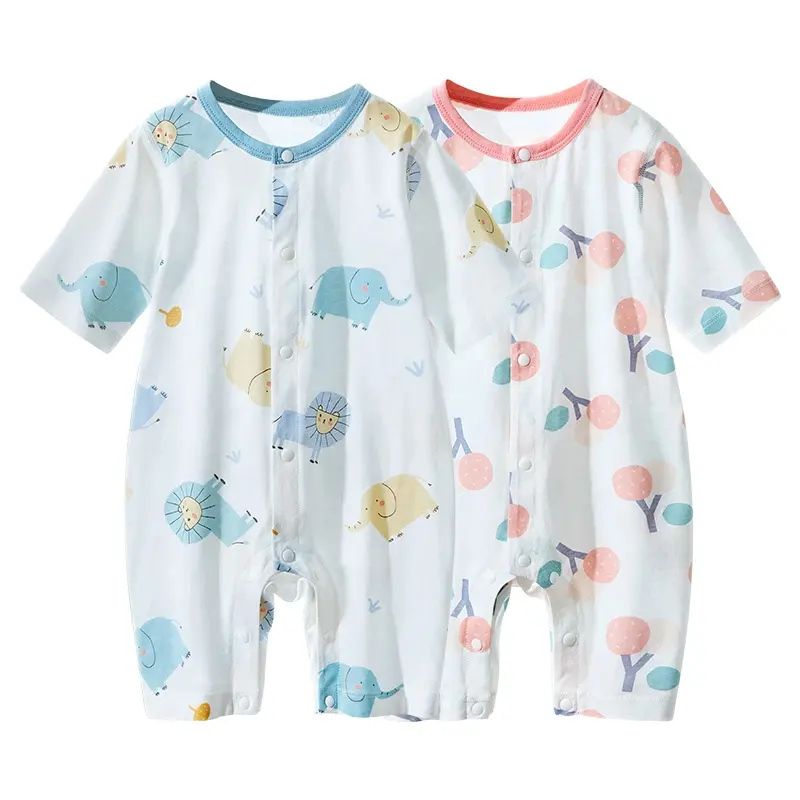 Opular-Pelele de verano para bebé de 0 a 3 años, body 100% de algodón con mangas de siete puntos, ropa de bebé al por mayor