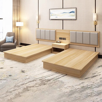 JDC-06 ensemble de chambre à coucher d'hôtel contemporaine conçue sur mesure lits à panneaux en bois de style chinois pour meubles d'hôtel et de maison