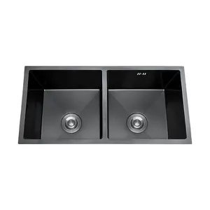 Kitchen Sink Manufacturer Hot Sale Modern Luxury Style Kitchen Sink Nano Black Kitchen Sink With Double Bowl