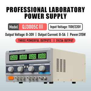 QJ3005Clll 315W Fuente de alimentación de escritorio triple 3 vías DC Regulada 0-30V 0-5A Pantalla ajustable de 3 dígitos Protección de limitación de corriente - Product Image 3