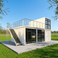 Maison Conteneur Préfabriquée Moderne en Acier, 2 Étages, 20 pieds, Villa Hôtel, Habitation, Étanche, Résistante au Vent, Personnalisable, Antisismique
