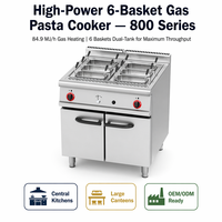 Cuisinières à gaz en acier inoxydable pour la restauration et les cuisines de restaurants, usage professionnel, cuisinière à pâtes au gaz 22KW, armoire, garantie 1 an, 100kg