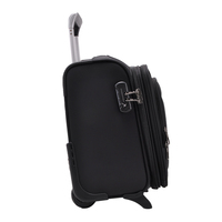 Valise cabine extensible en nylon pour hommes et femmes avec 2 roulettes pivotantes, bagage à roulettes, sac de pilote