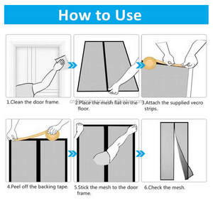 Bán buôn từ chống muỗi <span class=keywords><strong>Net</strong></span> ma thuật Cửa Sổ Màu Đen Cửa lưới sợi thủy tinh côn trùng bay màn cửa rèm với 36 nam châm lưới - Product Image 5