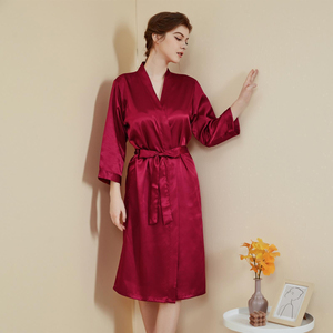 Custom Logo High Quality Fiber Kimono Robe Pocket Bathrobe SPA Hair Salon Party Beauty Women <strong>Ladies</strong> <strong>Dressing</strong> <strong>Gown</strong> Sleeves - Product Image 6