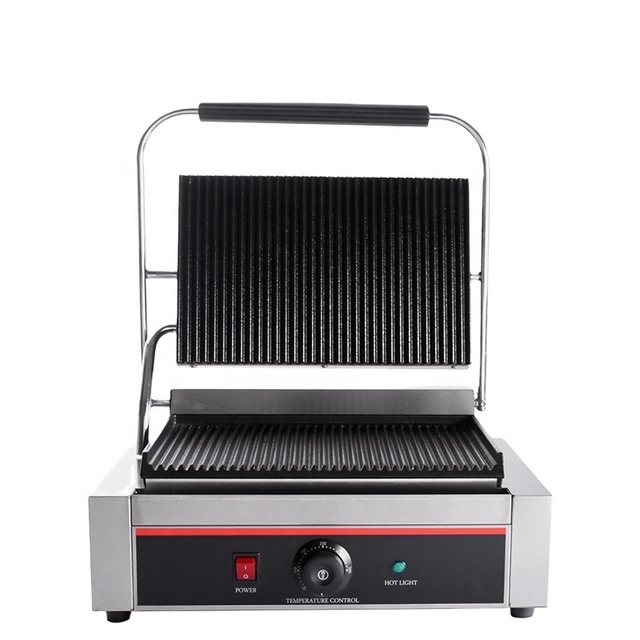 Best Commercial Contact Grill Industrial Panini Press Machine Kitchen Cooking Equipment Electric Sandwich Grill Stainless Steel