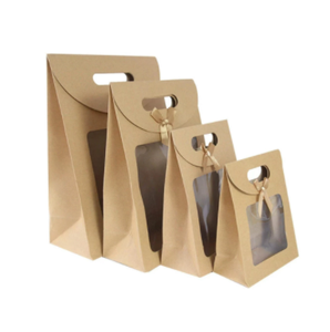 Bolsas de Papel Kraft con Ventana para Regalos, Galletas, Dulces, Alimentos, Pan, Aperitivos, Productos Horneados, Bolsas para Llevar - Product Image 1
