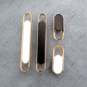 Modern 16mm Zinc Alloy Oval Multi-Color Assembled Handle Customizable Pull Handle <b>for</b> Bathroom Drawer Cabinet Bedroom Furniture - Product Image 2