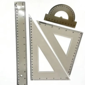 Règle en plastique transparente noire de 30 cm de qualité supérieure avec logo personnalisé, fournitures scolaires en gros, ensemble de 4 pièces pour enfants - Product Image 6