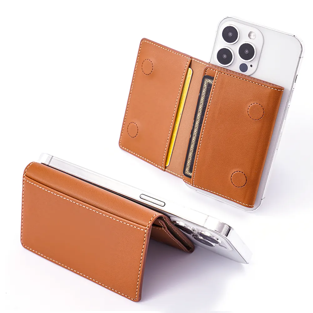 Porte-cartes magnétique multifonction et minimaliste pour l'arrière du téléphone Porte-cartes magnétique avec support pour iPhone 12 13 14 15