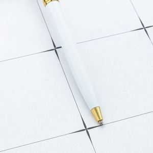 Wholesale 1.0Mm Custom Logo Student Smooth Writing Hotel Conference Gift Promotional Business Twist Metal <b>White</b> Ballpoint <b>Pen</b> - Product Image 4