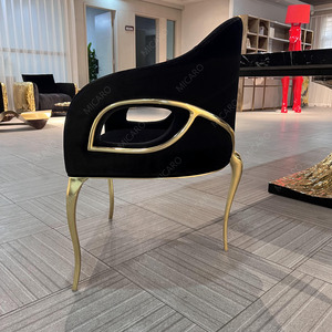 Sillón de tela o cuero de <span class=keywords><strong>Chandra</strong></span> de latón pulido de lujo para uso en apartamentos de Villa - Product Image 3