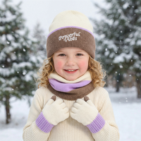 Ensemble Écharpe et Cache-cou en Laine Écologique pour Filles, Couleurs Blocées Rêveuses, Chaleur Apaisante, Idéal pour l'Hiver, les Activités Extérieures et les Fêtes – Vente en Gros