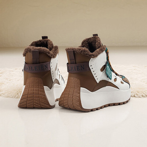 Chaussures de course décontractées à plateforme pour <span class=keywords><strong>femme</strong></span>, style mode, à lacets, hiver, bout unique, confortables, chaudes, en peluche, pour l'extérieur - Product Image 4