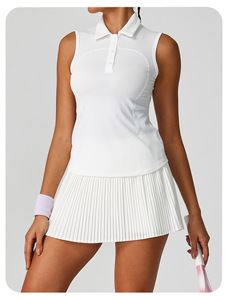 Camisetas de Golf sin Mangas de Alta Calidad para Mujer, Tops Tipo Polo, Racerback, para Pickleball, Golf, Tenis, con Cuello, Chaleco con Cuello, Polo de Golf - Product Image 4