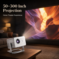 Projecteur Pico Android 550 ANSI Lumens 1080p Compatible 4K WiFi 6 Télécommande Portable Home Cinéma Utilisation Extérieure Professionnelle