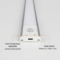 Lampu Kabinet Sensor Gerak Kristal Modern LED Lampu Malam Dapat Diredupkan Pemasangan Magnetik 3 Suhu Warna Dapat Diisi Ulang USB