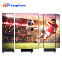 Écran d'affichage numérique portable pliable WiFi 1280x1920mm P2 P2.5 pour publicité, affichage graphique, centre commercial, écran LED pliable en trois parties, intérieur
