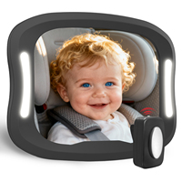 Miroir de siège bébé en acrylique incassable avec lumière LED douce à télécommande pour voiture, permet d'observer facilement chaque mouvement de bébé