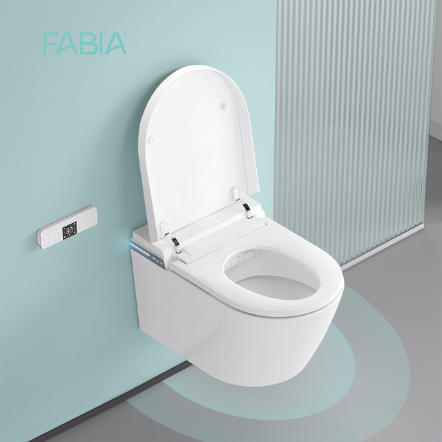 Automatic Cleaning Smart Toilet with Bidet In-Wall Wc Intelligent Toilet with P-Trap Drainage Remote Control Included