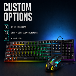 D500 Kablolu Ergonomik Oyuncu Klavye ve Mouse Seti LED Işık Efekti, 104 Tuşlu Tam Boy Askılı Tuş Başlıkları, Özelleştirilebilir Klavye - Product Image 2