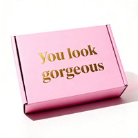 Cajas de Cartón Corrugado Rosa con Recubrimiento UV, Plegables y Portátiles, de Alta Gama, Personalizadas, para Empaque de Regalos de Cosméticos y Cuidado de la Piel