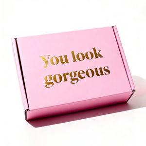 Caja de Cartón Corrugado Rosa Plegable Personalizada, Caja de Embalaje para Regalos de Cosméticos y Cuidado de la Piel - Product Image 5