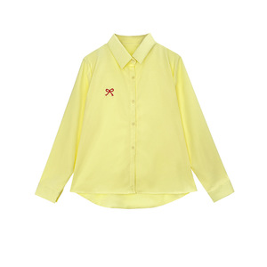 Blusa <span class=keywords><strong>de</strong></span> Otoño Estilo Coreano para Mujer, Color Sólido, Bordada, Corte Holgado, Poliéster, Varias Opciones <span class=keywords><strong>de</strong></span> Color, Venta al Por Mayor - Product Image 3