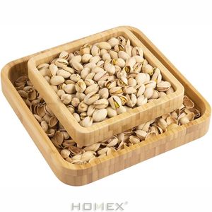 Tazón para aperitivos <span class=keywords><strong>de</strong></span> pistacho <span class=keywords><strong>de</strong></span> forma cuadrada <span class=keywords><strong>de</strong></span> bambú sólido, soporte para plato doble, cuenco con pedestal y tuercas <span class=keywords><strong>de</strong></span> semillas <span class=keywords><strong>de</strong></span> girasol con almacenamiento <span class=keywords><strong>de</strong></span> concha - Product Image 5