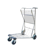 Système de freinage de haute qualité en acier inoxydable chariot d'aéroport à quatre roues standard personnalisé