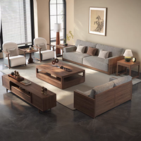 Canapé modulable en bois massif de noyer de haute qualité, style luxe léger, combinaison 1+2+3, pour salon de maison ou appartement