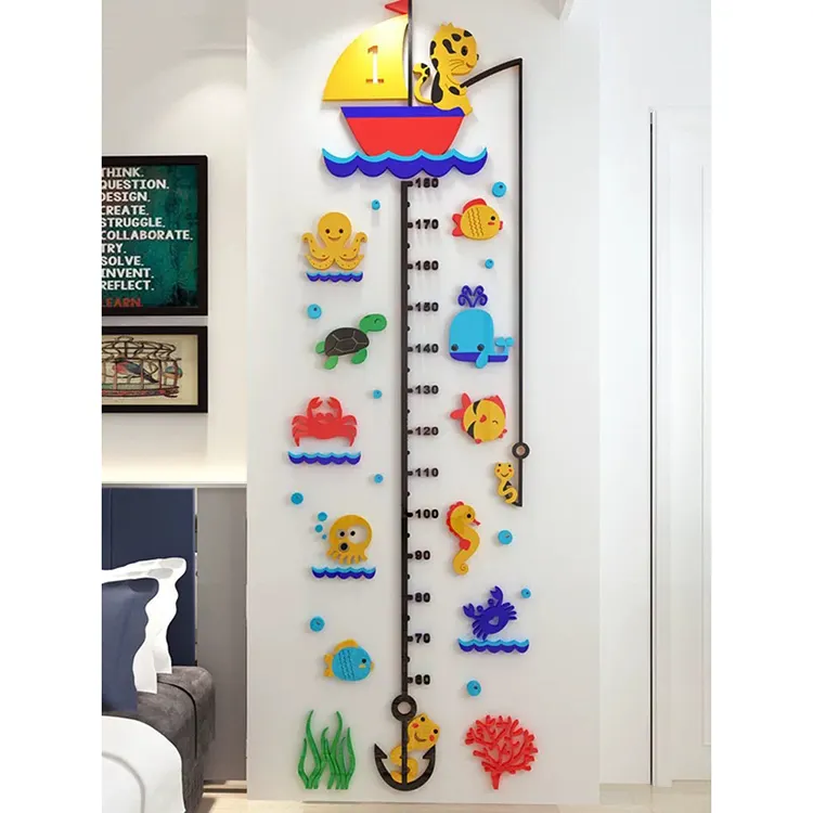 Wall Stickers For Kids Room Hot Selling 3d Stereo Height Measurement Tree Wall Sticker For Kids Room