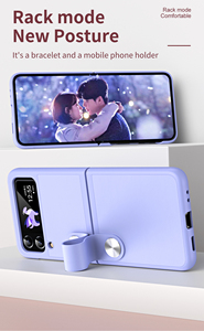 Thiết Kế Sang Trọng Có Thể Gập Lại Trường Hợp Điện Thoại Cho Z Lật 3 4 PC PU Trường Hợp Gấp Điện Thoại Di Động Bìa Đối Với Samsung Galaxy Z Lật <span class=keywords><strong>5</strong></span> - Product Image 2