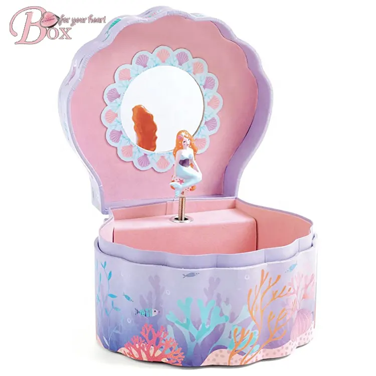 Paper music box mermaid Princess kids toy child unicorn fish custom song jewelry musical baby toys