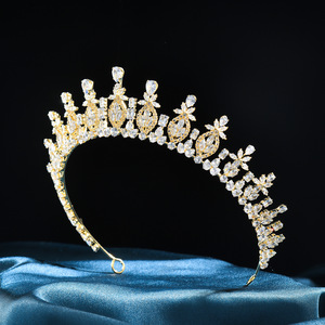 <span class=keywords><strong>Couronne</strong></span> de Mariée de Luxe en Zircon, Accessoire Cheveux Princesse pour Robe de <span class=keywords><strong>Mariage</strong></span>, <span class=keywords><strong>Fleurs</strong></span> en Strass Scintillantes, Diadème Étincelant - Product Image 2