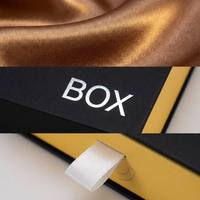 Hochwertige Tragbare Maßgefertigte Magnetische Starre Graue Geschenkbox mit Mattschwarzem & Goldgelbem Satin-Futter in Wunschgröße Erhältlich
