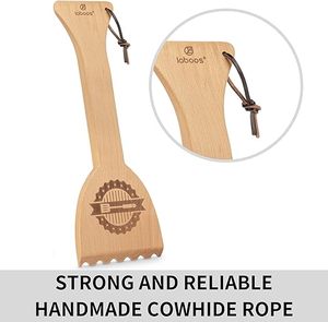 Raspador de Bambú Compatible con Parrillas <span class=keywords><strong>Traeger</strong></span>, Herramienta de Limpieza para Planchas y Superficies de Parrillas, Accesorio para Barbacoa - Product Image 4