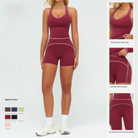 Ensemble de yoga 2 pièces pour femmes, de haute qualité, léger, écologique, en spandex/nylon, uni, col rond, longueur intégrale, respirant, séchage rapide