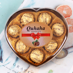 Boîte cadeau personnalisée certifiée HALAL, chocolats en forme de boule en or massif, fourrés aux noisettes, vente directe d'usine pour la Saint-Valentin - Product Image 3