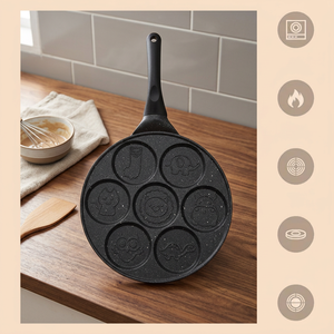 7-Hole Animal Shape Non-Stick Frying <b>Pan</b>, Aluminum Breakfast Egg <b>Pan</b> with Cute Molds for Commercial Kitchen & Home - Product Image 6