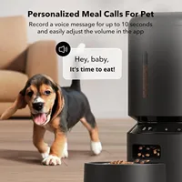 Abgerundeter Automatischer Futterautomat für Katzen & Hunde 5G WLAN Timer APP-Unterstützung Abnehmbar Leicht zu Reinigen Schwarz-Weiß Haustier-Futterspender