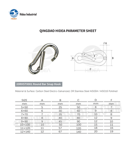 Mousqueton à dégagement rapide en acier au carbone galvanisé, barre ronde, 304316, pour équipement de camping, connecteur, porte-clés, sac à dos - Product Image 6