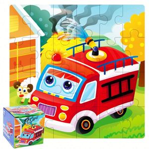 Style 24 Pcs in 1 <b>Box</b> Wooden Jigsaw <b>Puzzle</b> Animal Vehicle Dinosaur Montessori Educational Learning Toy Game for Children Kids - Product Image 3