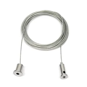 Stainless Steel Suspension Steel Wire Cable Hanging Kits Cable With Gripper And Ceiling Hats
