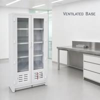 Armoire de rangement de laboratoire en acier blanc de haute qualité, mobilier de laboratoire professionnel avec 4 portes vitrées pour laboratoire universitaire